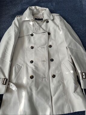 Zara Woman Beige Trench Coat with Striped Lining